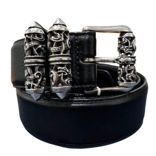 CHROME HEARTS クロムハーツ ローラー レザーベルト シルバー
