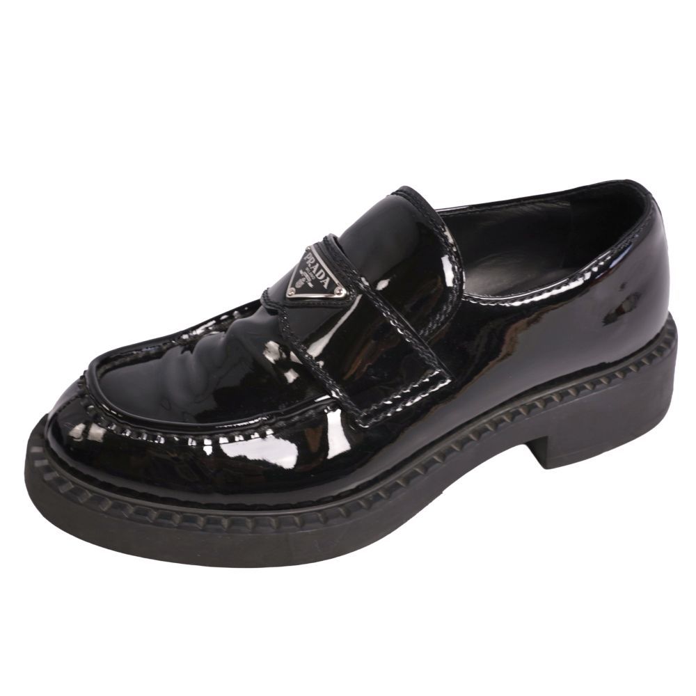 美品 プラダ PRADA ローファー チョコレート モカシン トライアングル パ
