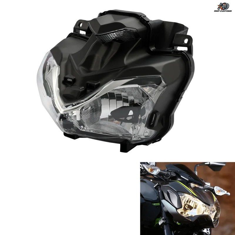 カワサキ Z900 2017 2018 2019 オートバイ用ヘッドランプ フロントヘッドライトランプアセンブリ クリアレンズ