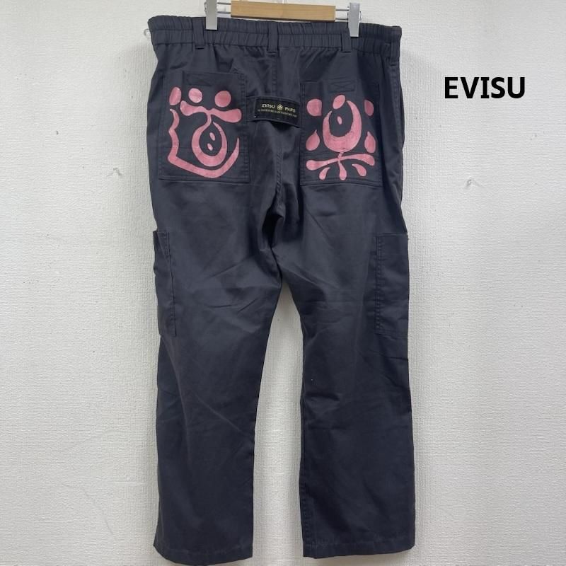 エヴィス 道楽 バックポケット プリント コットン カーゴ ワーク パンツ メンズ M ISItems【USED】【古着】【中古】50160025