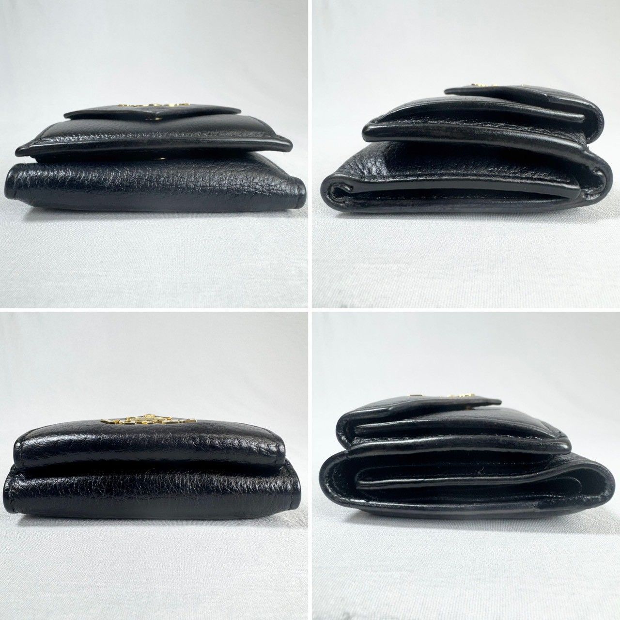 美品】PRADA プラダ ヴィッテロダイノ タイニー コンパクト Wホック 三
