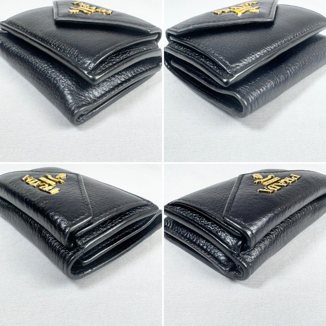 美品】PRADA プラダ ヴィッテロダイノ タイニー コンパクト Wホック 三