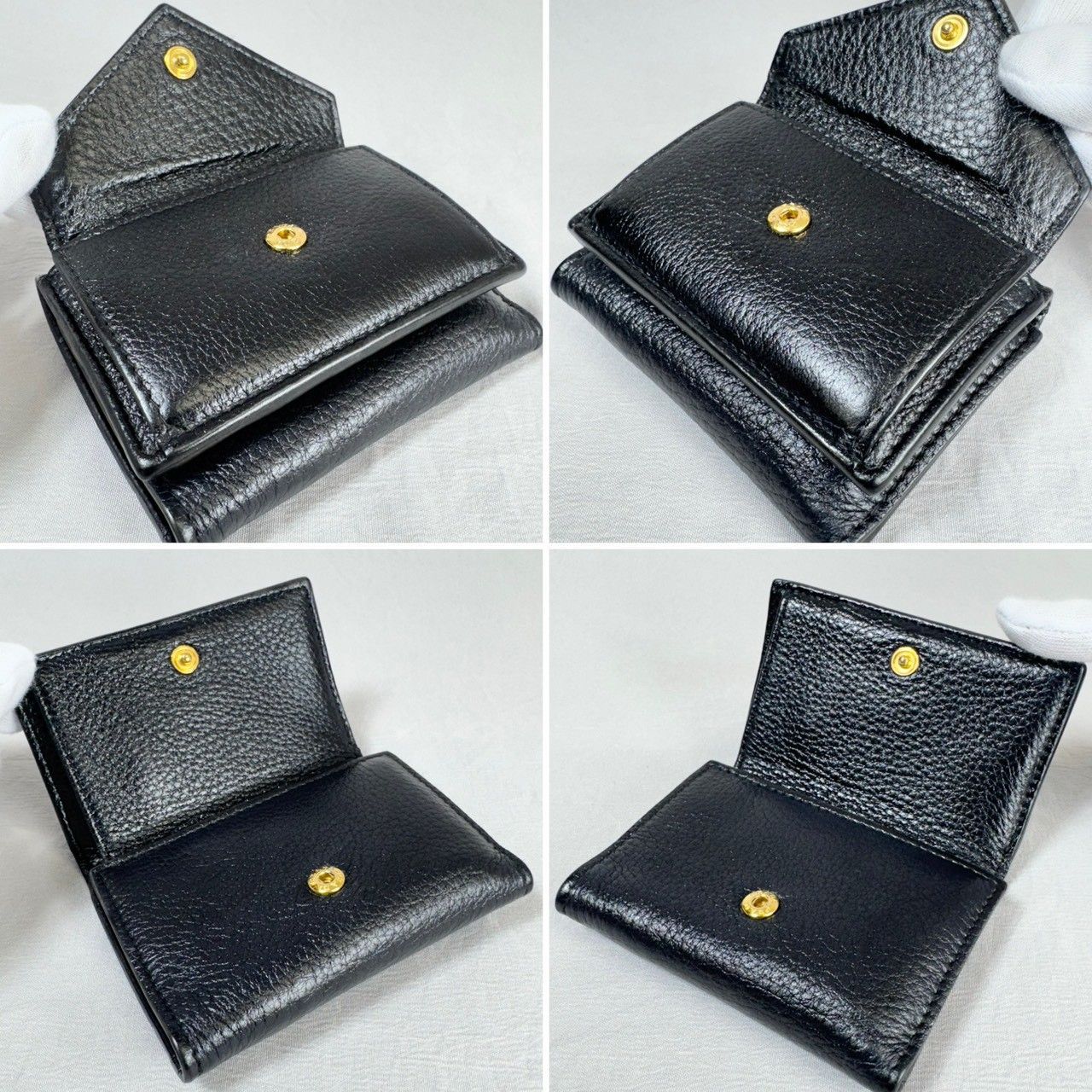 美品】PRADA プラダ ヴィッテロダイノ タイニー コンパクト Wホック 三