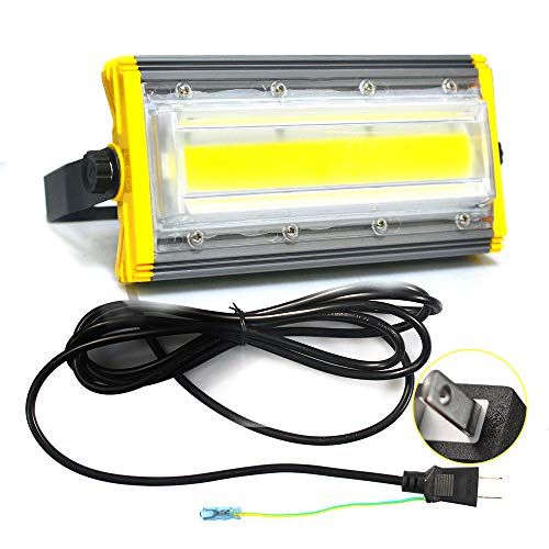 ☆新品☆HIKARI独占販売 LED投光器 50W led作業灯 二代目 850w相当 8000LM 薄型 3mコード付 アース付きプラグ PSE適合 360°回転 EMC対応 屋外用 防水 昼光色 看板灯 駐車場灯 PL保険付 1個「A-H 18da8438