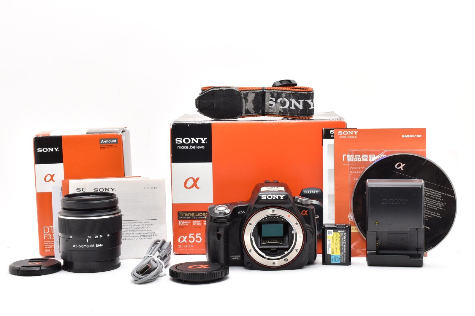 ☆美品☆ソニー SONY α55 SLT-A55V DT 3.5-5.6 18-55 SAM 《ショット数