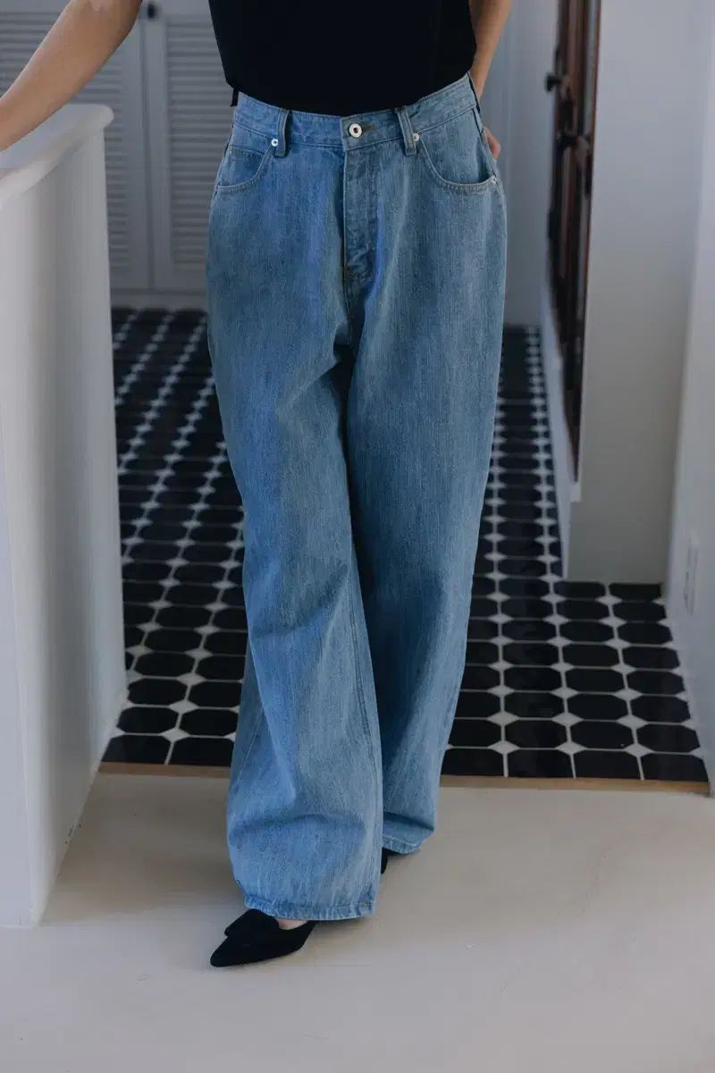 パルベン KYRA WASHED WAFFLE DENIM PANTS_BLUE