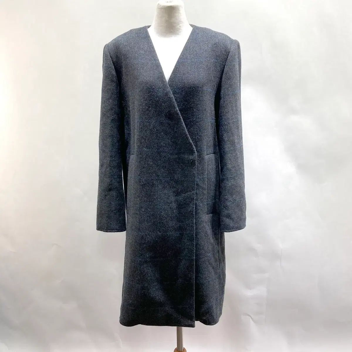 LUCKY CHOUETTE ラッキーシュエトゥ 22年 ノーカラー ウィンドウ CHECK コート 36 ヴィンテージ 中古市場