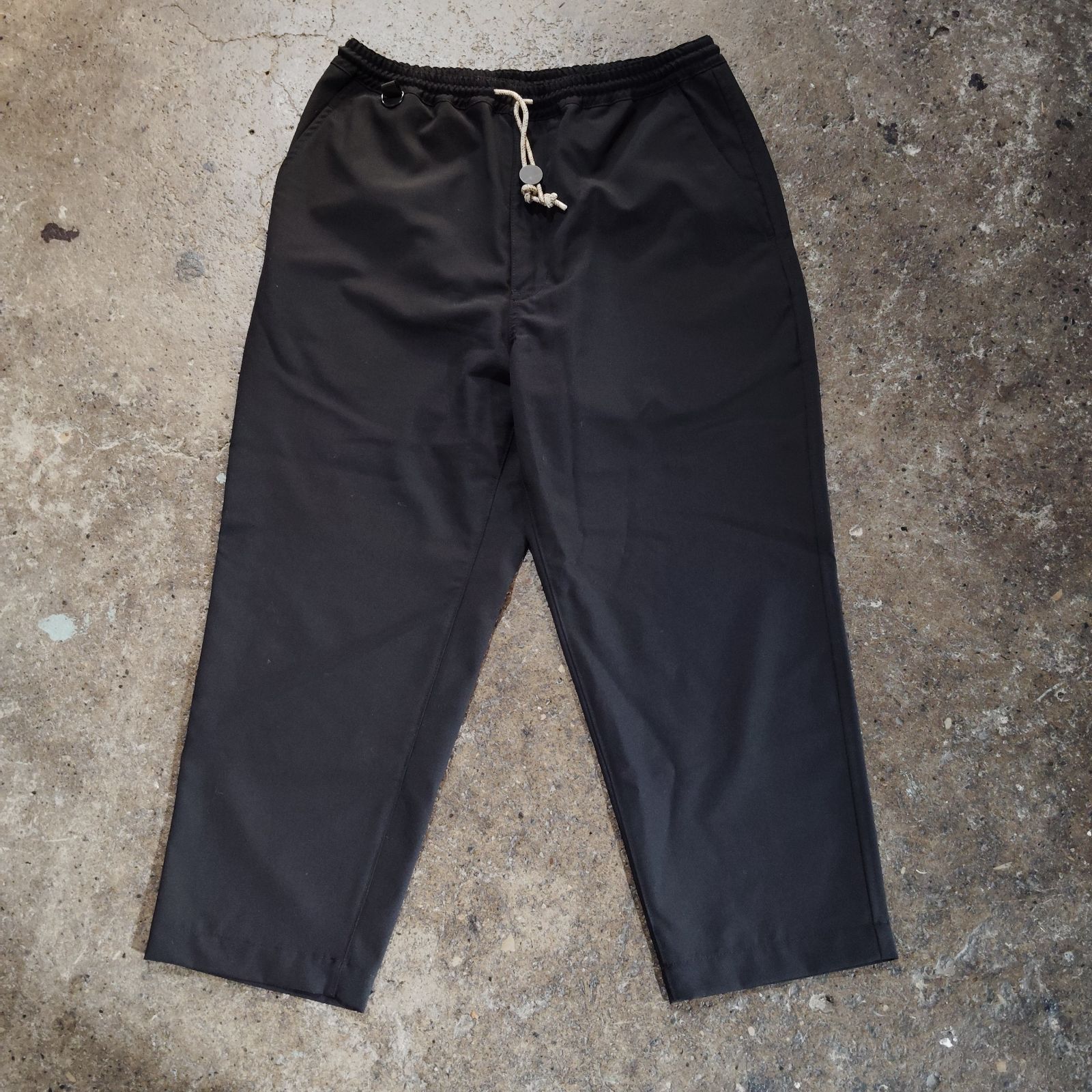 COMME des GARCONS HOMME 24ss 高密度ウールポプリンパンツ ウエストドローコード S コムデギャルソンオム 2024SS AD2023 イージーパンツ