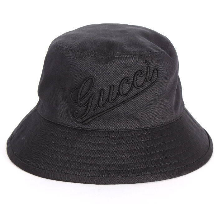 GUCCI グッチ コットン バケット ハット 792789 4HBBB 1000 ブラック