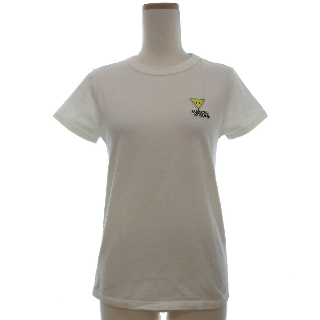 メゾンキツネ MAISON KITSUNE トライアングル フォックス パッチ Tシャツ DW00124KJ0005 カットソー オフホワイト XS