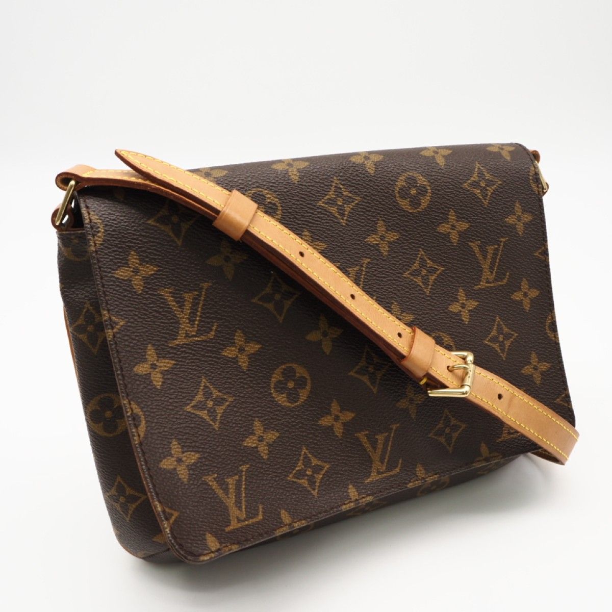★3日以内返品可★ LOUIS VUITTON ルイ・ヴィトン モノグラム ミュゼット タンゴ M51257 ショルダーバッグ ブラウン コーティングキャンバス レザー レディース