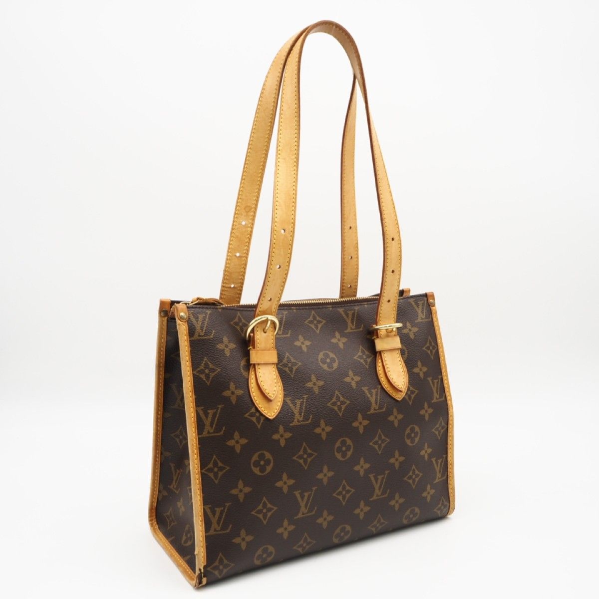 ★3日以内返品可★ LOUIS VUITTON ルイ・ヴィトン モノグラム ポパンクール オ M40007 ハンドバッグ ブラウン コーティングキャンバス レザー レディース