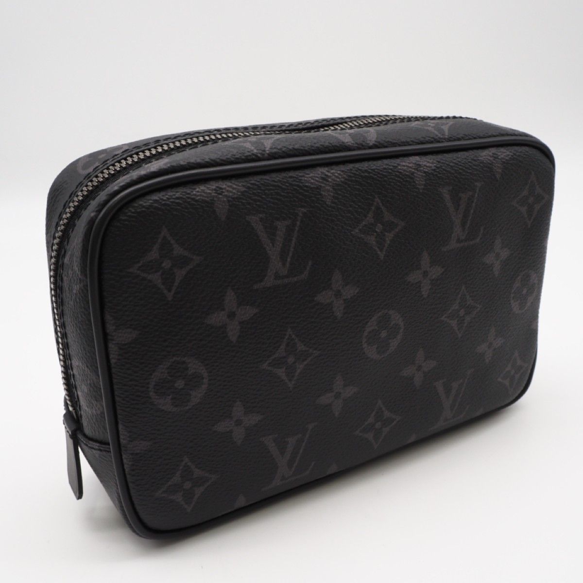★3日以内返品可★極美品 LOUIS VUITTON ルイ・ヴィトン モノグラム エクリプス トゥルーストワレPM M46577 クラッチバッグ ブラック グレー コーティングキャンバス レザー メンズ