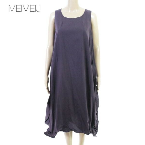 80%OFF 新品 メイメイジェイ MEIMEI J ワンピース 40 EOP1831 Mサイズ パープル レディース ロングワンピース ノースリーブ コットン イタリア製