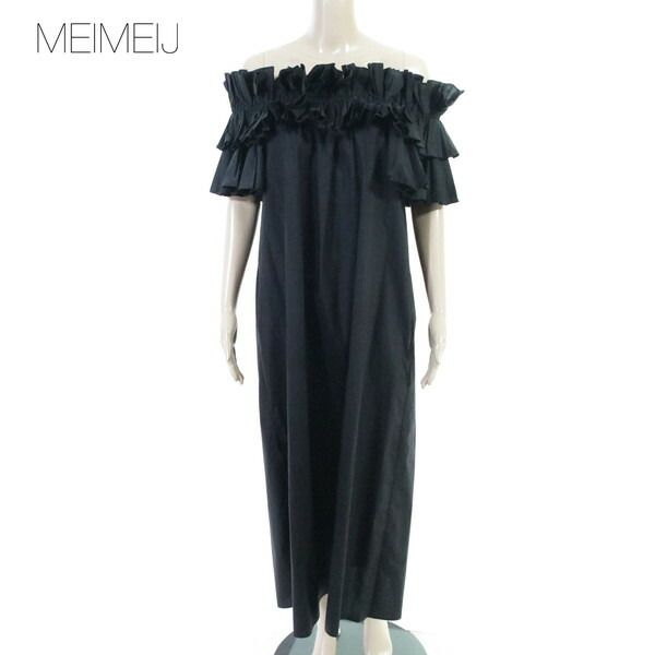 80%OFF 新品 メイメイジェイ MEIMEI J ワンピース 40 EOP1842 M Lサイズ ブラック レディース オフショルダーワンピース コットン イタリア製 11,385円