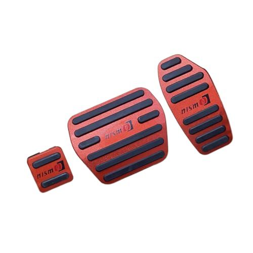 日産 ニッサン NISMO AT用 アルミペダル 専用設計 ペダル カバー ブレーキ アクセル サイドブレーキ カバー 3点セット はめ込み式 防キズ 防汚れ (ATレッド3点セット)kk 1e19631c
