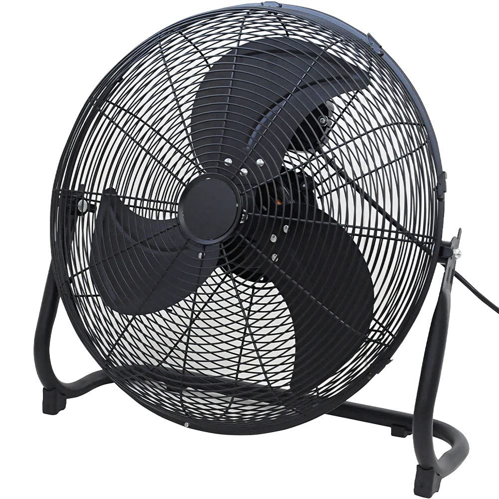 SUGGEST フロア扇 43cm 扇風機 大型 業務用 工場扇 工業扇 家庭用 換気 アルミ製 床置型 背面コード巻き取りフック付 FF-43B ブラック (1)e c9c99a39