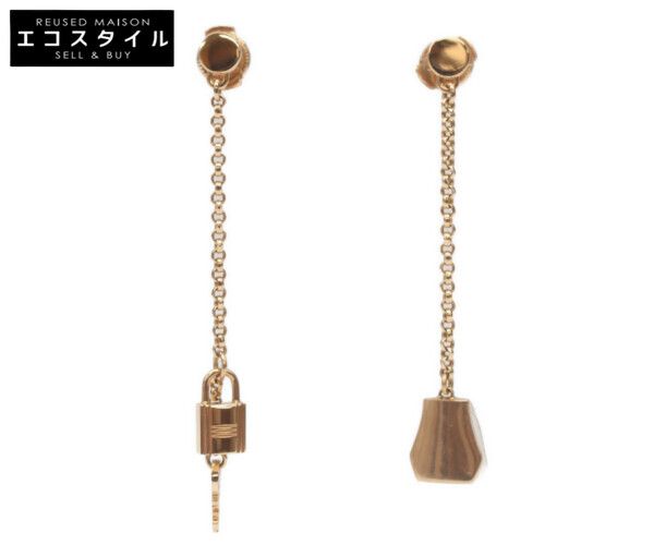 HERMES エルメス 750 ピンクゴールド ケリー・クロシェット ピアス