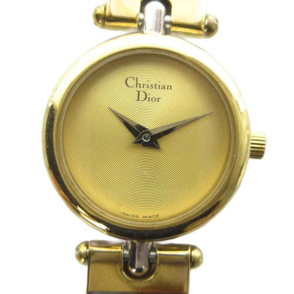 クリスチャンディオール Christian Dior 3025 腕時計 ウォッチ クォーツ ロゴ ゴールド色 シルバー色 ■GY11 /MQ ■OH