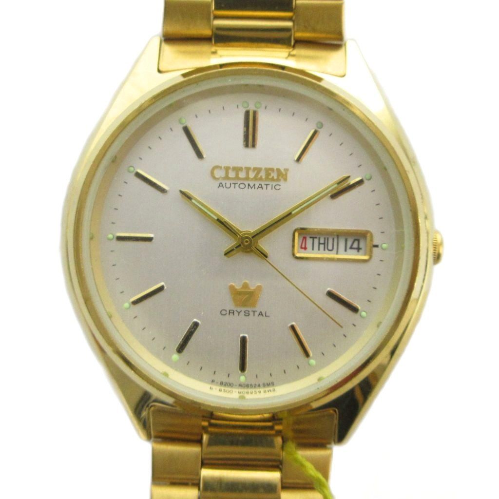 シチズン CITIZEN CRYSTAL 7 クリスタルセブン 腕時計 ウォッチ 自動巻き カレンダー付き デイト ゴールド色 ■GY11 /MQ