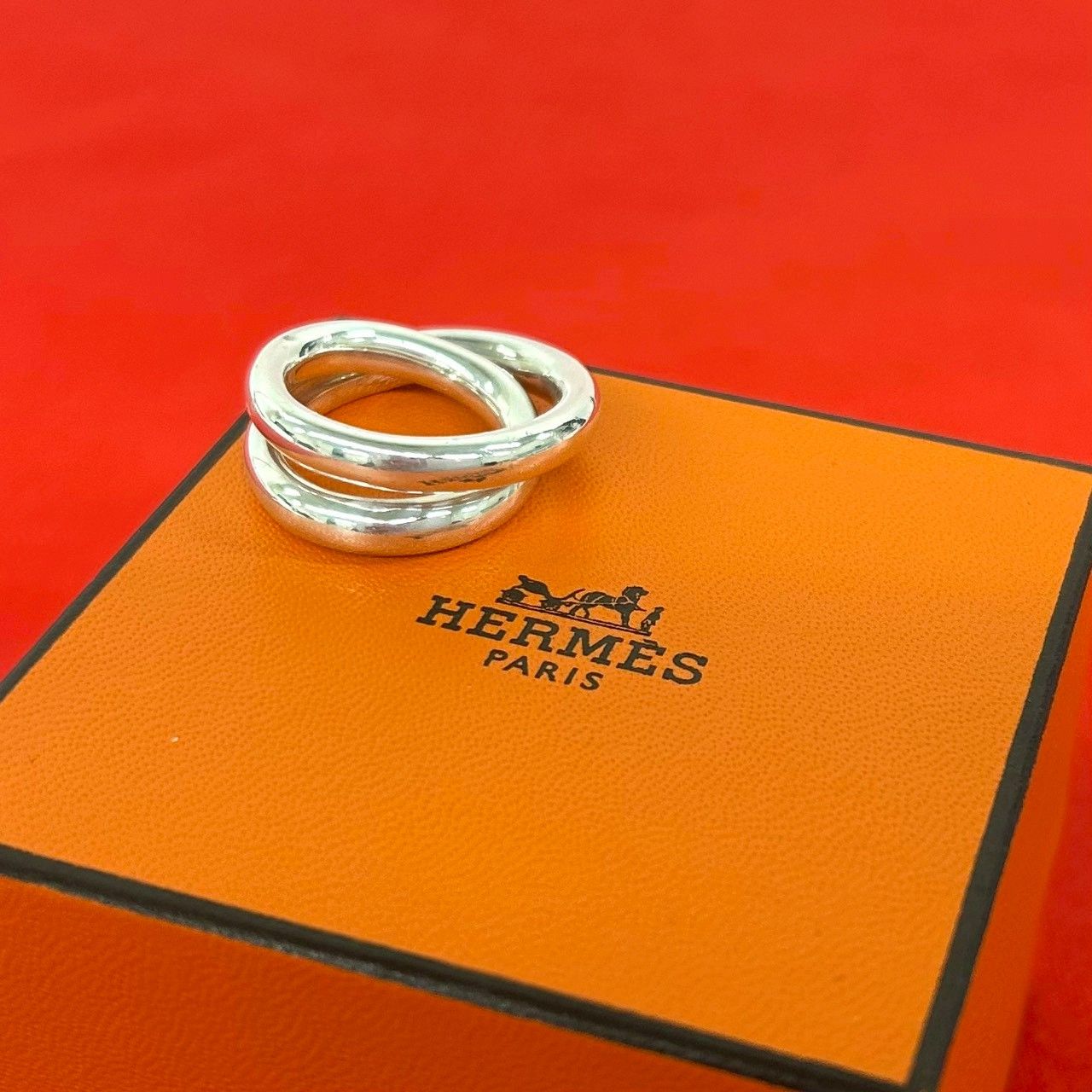 極 美品 箱付き HERMES エルメス ヴェルティージュ リング シルバー925 指輪 7号 アクセサリー シルバー 55518