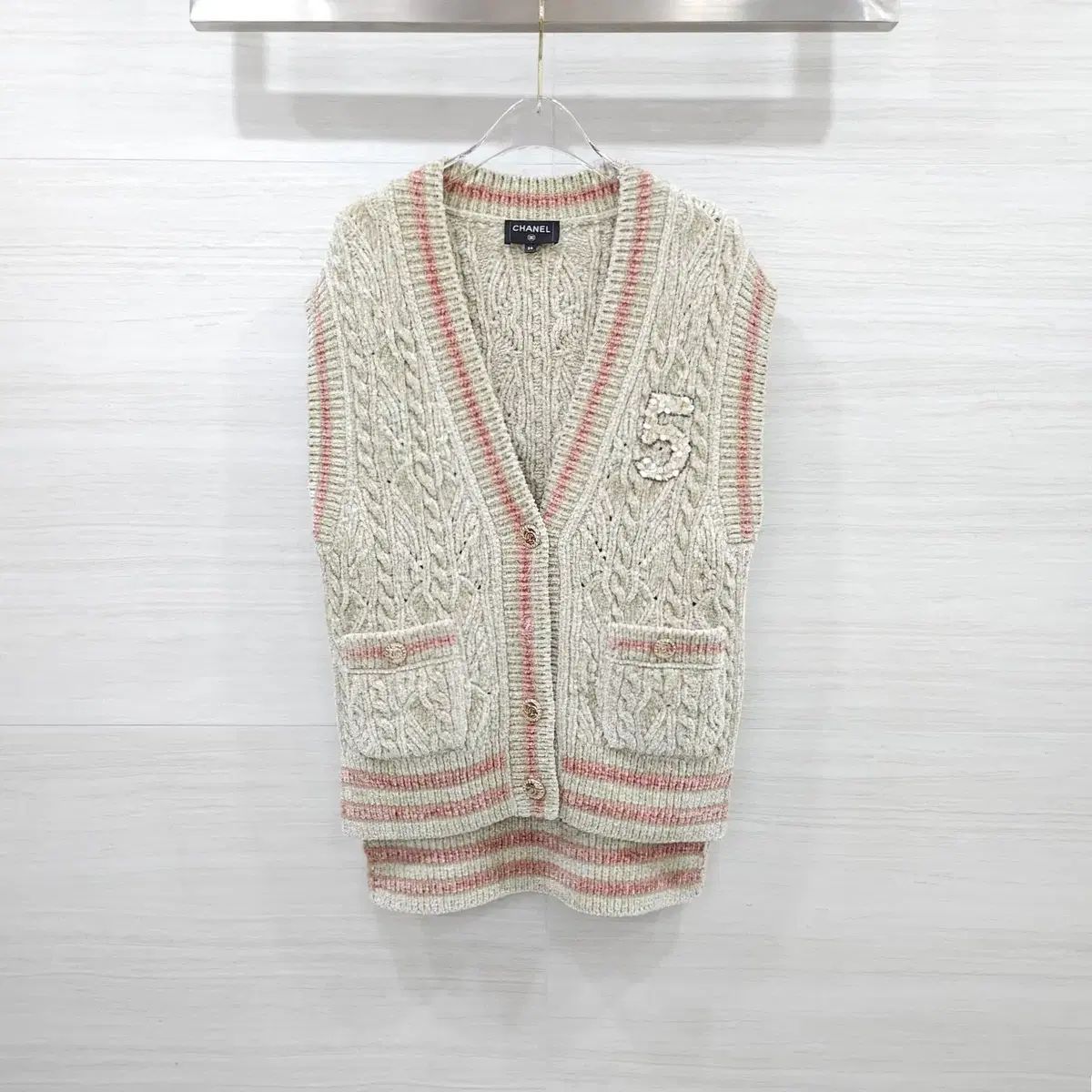 34 / CHANEL シャネル ミックスファイバー チュール シークイン ナンバー5 BEST ベスト P73530
