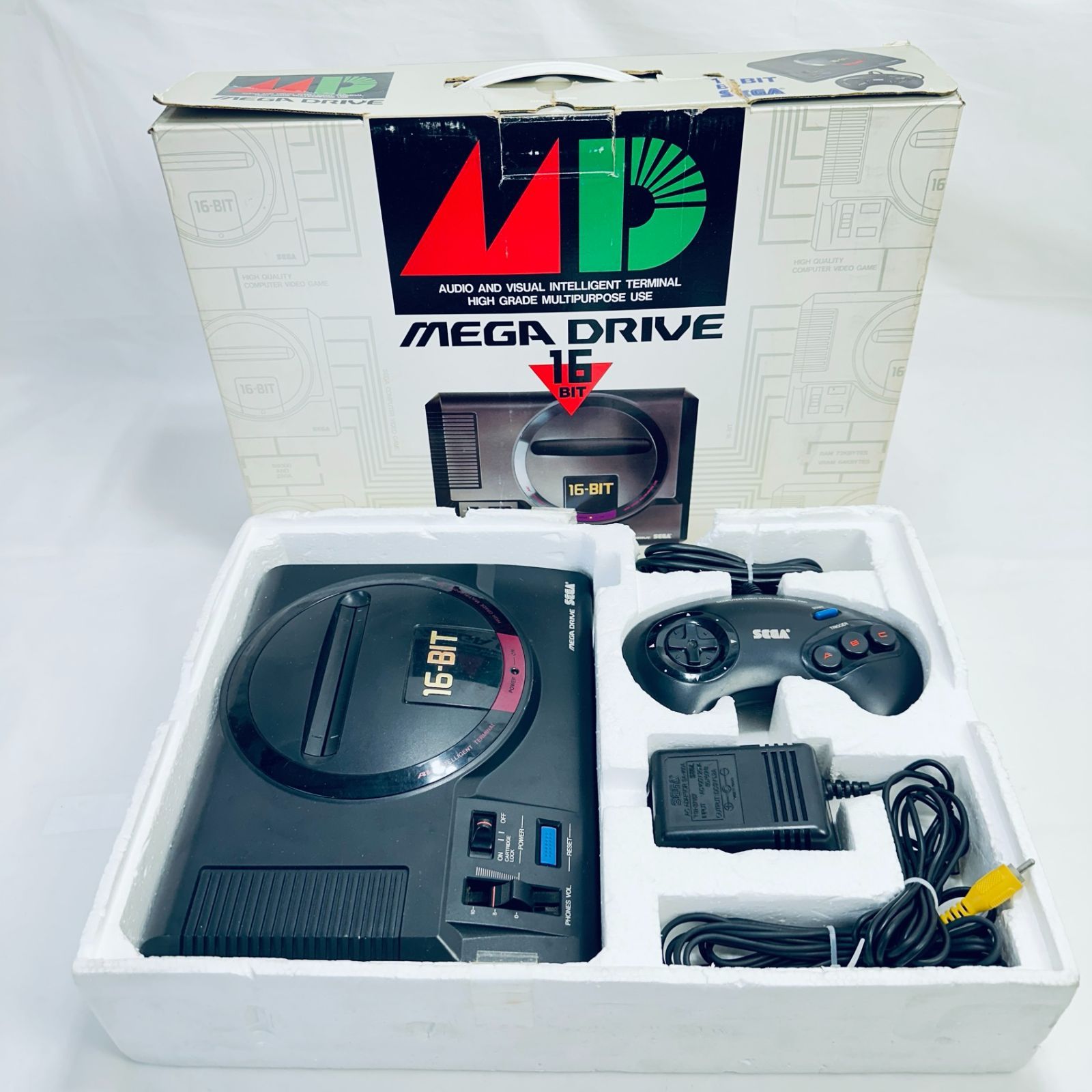 訳あり 元箱 SEGA セガ メガドライブ Mege Drive 本体 コントローラー