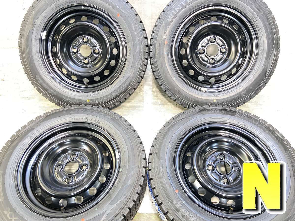 175/70R14 ダンロップ ウィンターマックス WM02 トヨタ純正 D3 14x5.5 100-4穴 中古タイヤ スタッドレスタイヤ ホイールセット 4本セット w14260422029