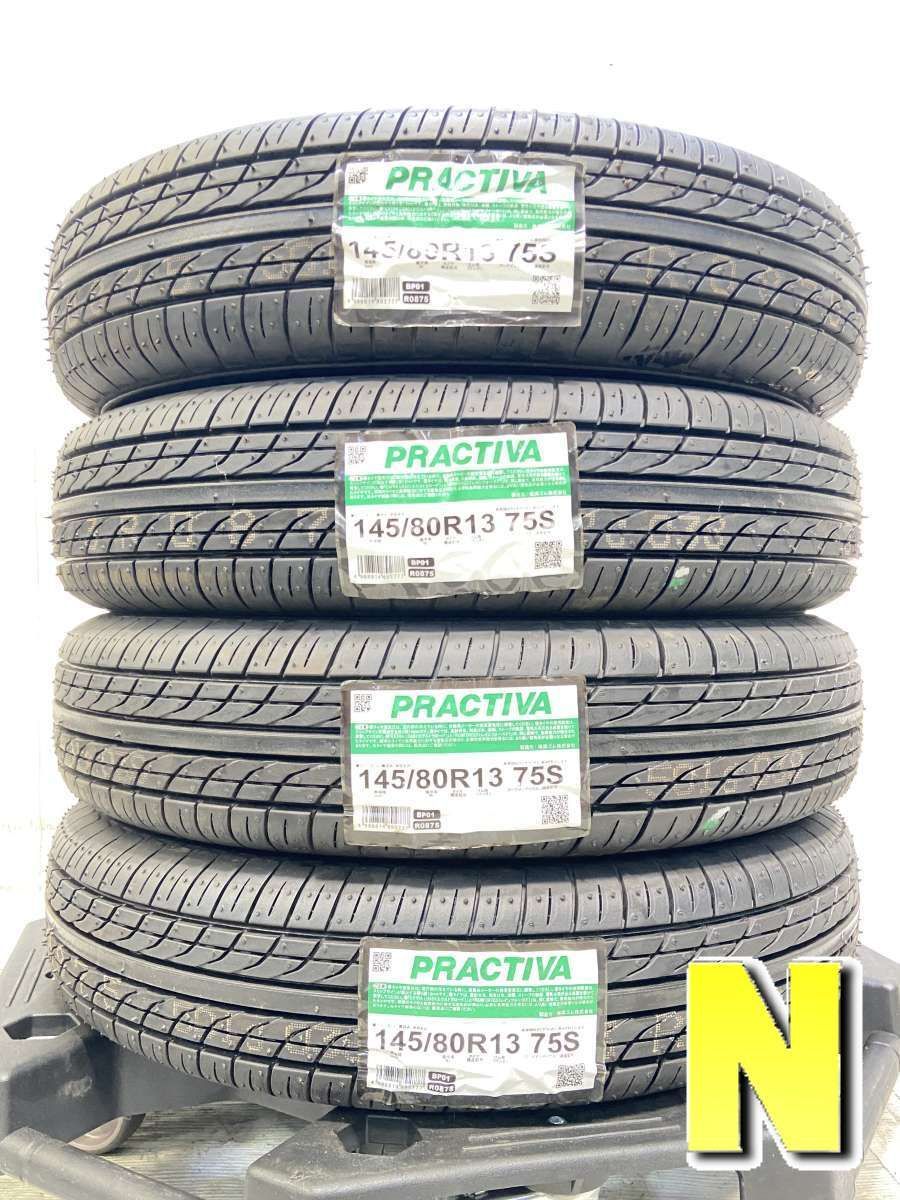PRACTIVA 夏タイヤ 145/80R13 2024製 アルミ付き4本セット 145/80R13 イエローハット PRACTIVA 中古タイヤ サマータイヤ 4本