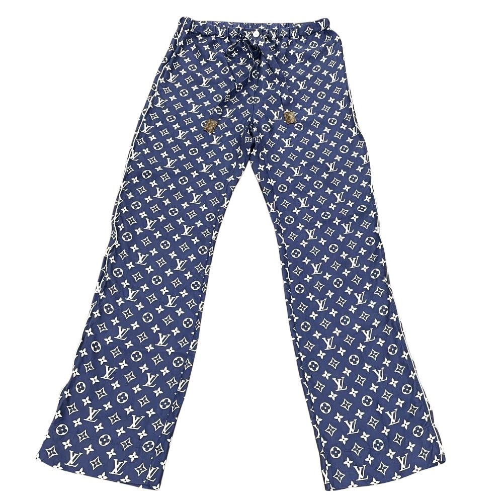 ルイヴィトン LOUIS VUITTON LVエスカル ナイトウェア パンツ シルク ブルー 36 レディース【中古】