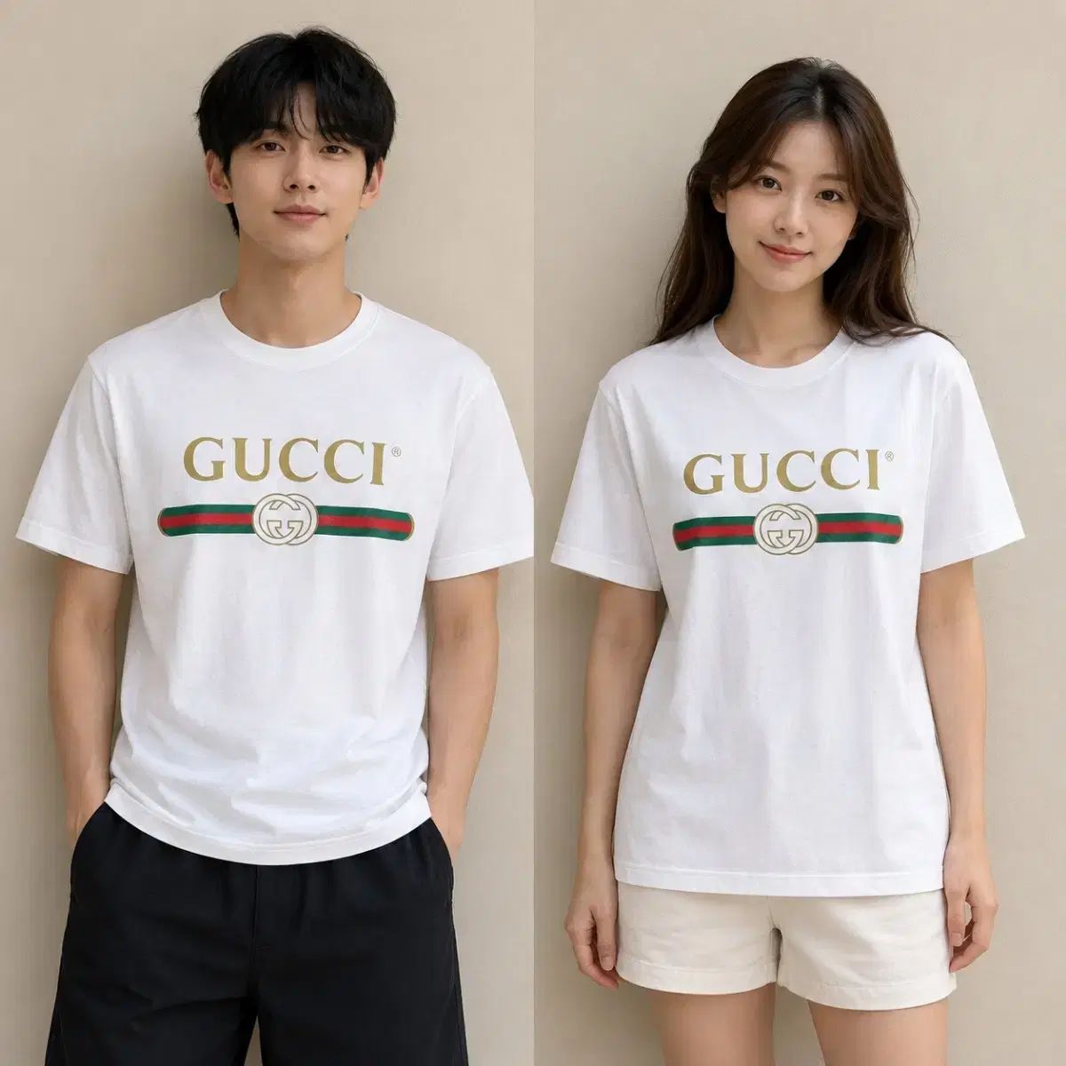 グッチ ウェブストライプ ビックロゴ 半袖Tシャツ 白 M(2) - メルカリ