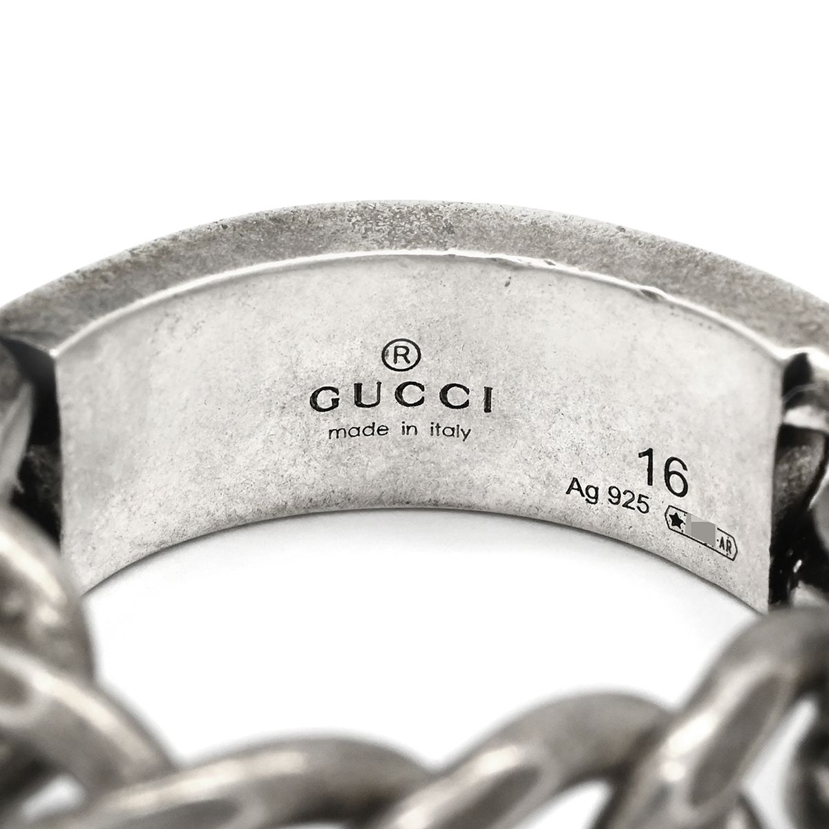 グッチ GUCCI リング 指輪 ロゴ チェーン シルバー925 エナメル