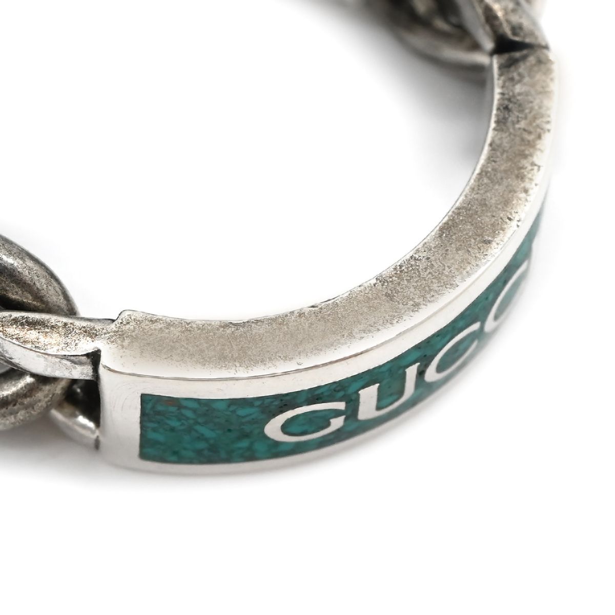 グッチ GUCCI リング 指輪 ロゴ チェーン シルバー925 エナメル