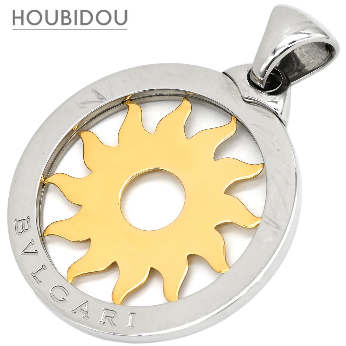 ブルガリ BVLGARI ペンダントトップ トンド サン イエローゴールド×シルバー 750YG SS 【箱】【中古】