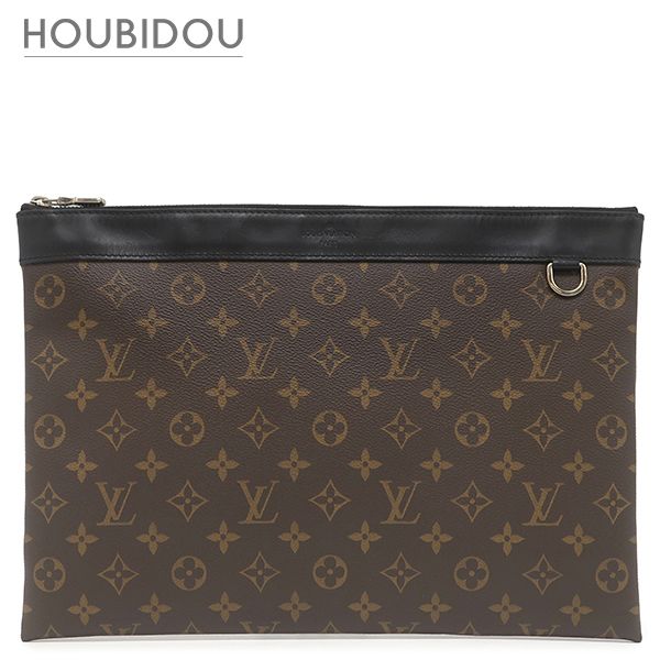 ルイヴィトン LOUIS VUITTON クラッチバッグ ポシェット ディスカバリー モノグラムマカサー ブラウン×ブラック シルバー金具 セカンドバッグ M69411 TN2260【中古】