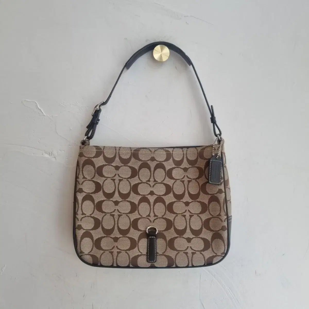 新品級 レディース COACH シグネチャー ショルダーバッグ ブラウン