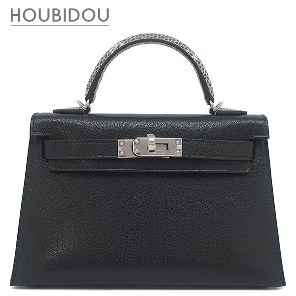 エルメス HERMES 2WAYバッグ ミニケリードゥ タッチ 外縫い リザード シェーブルシャムキラ ブラック×オンブレ シルバー金具 新品 未使用 黒 2025年製 K 【箱】【中古】