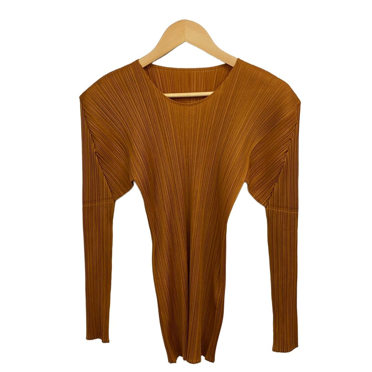 PLEATS PLEASE(プリーツプリーズ) 長袖カットソー サイズ3 L レディース美品 - ブラウン