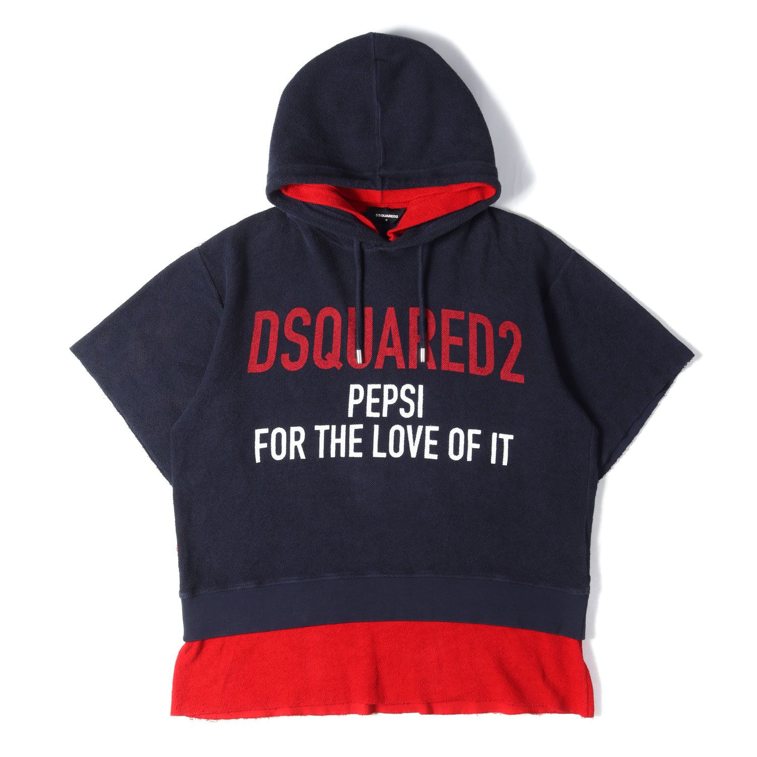 DSQUARED2 ディースクエアード パーカー ネイビー レッド サイズ:M