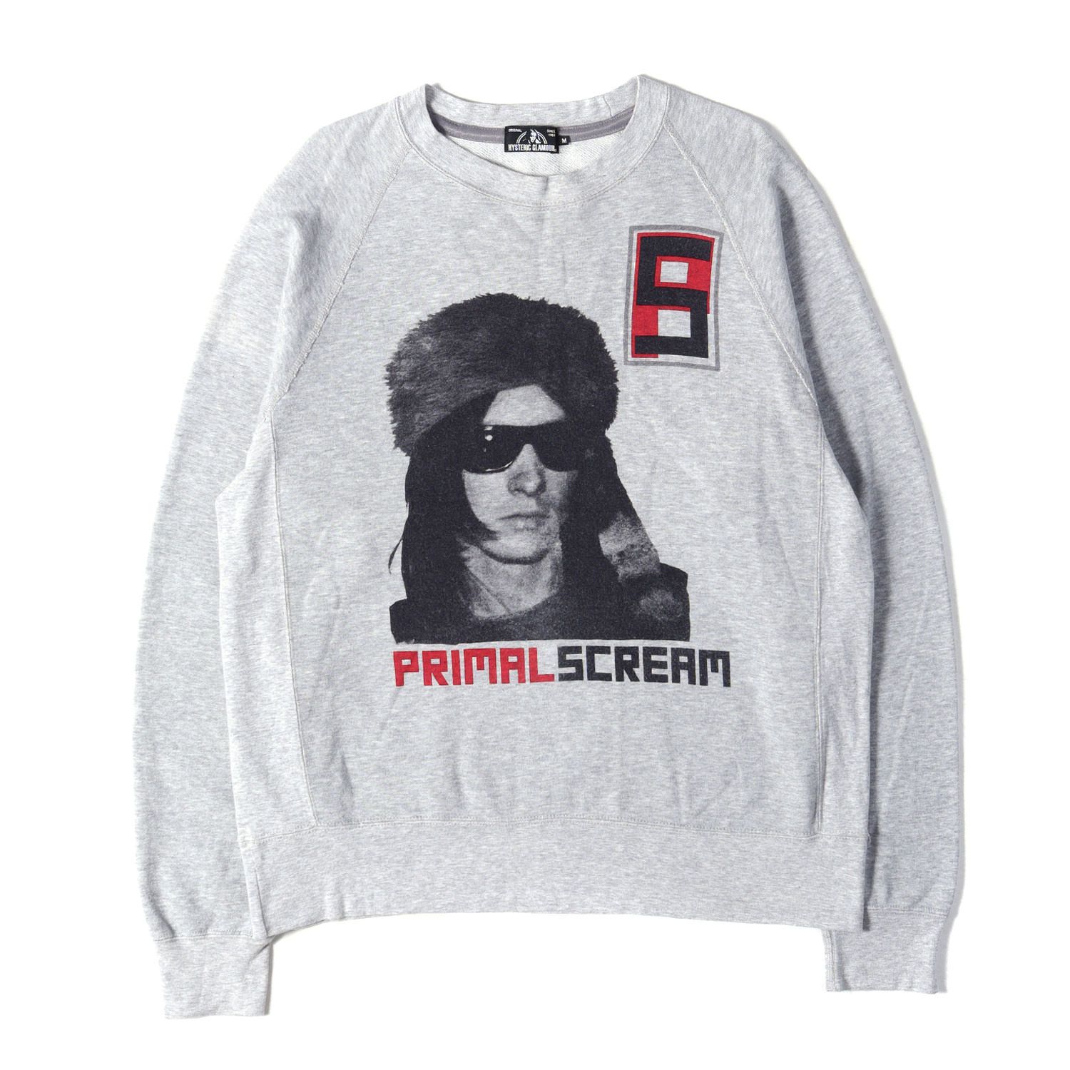 HYSTERIC GLAMOUR ヒステリックグラマー スウェット ヘザーグレー サイズ:M | PRIMAL SCREAM フォトグラフィック スウェットシャツ | トップス トレーナー 日本製【メンズ】【中古】 7,893円