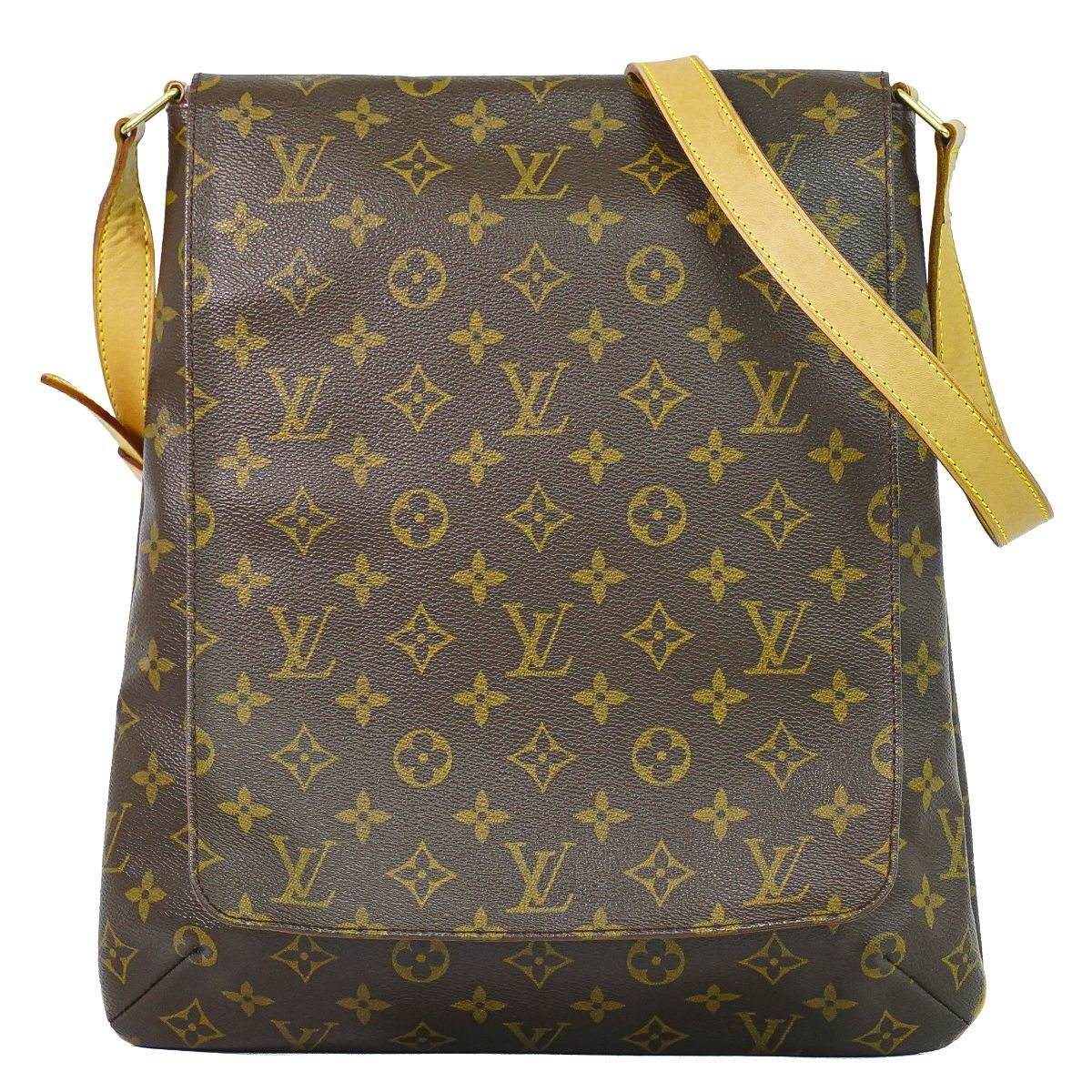 本物 ルイヴィトン LOUIS VUITTON LV ミュゼット モノグラム ショルダーバッグ ポシェット ブラウン M51256 Musette ビトン バッグ 中古・
