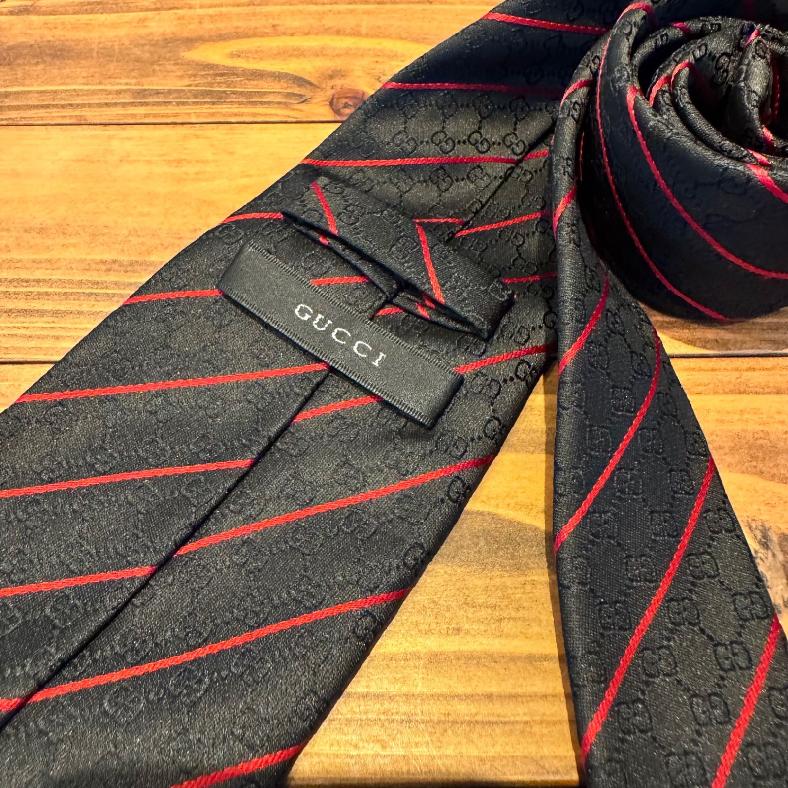 GUCCI グッチ GG柄 モノグラム ネクタイ レジメンタル イタリア製 