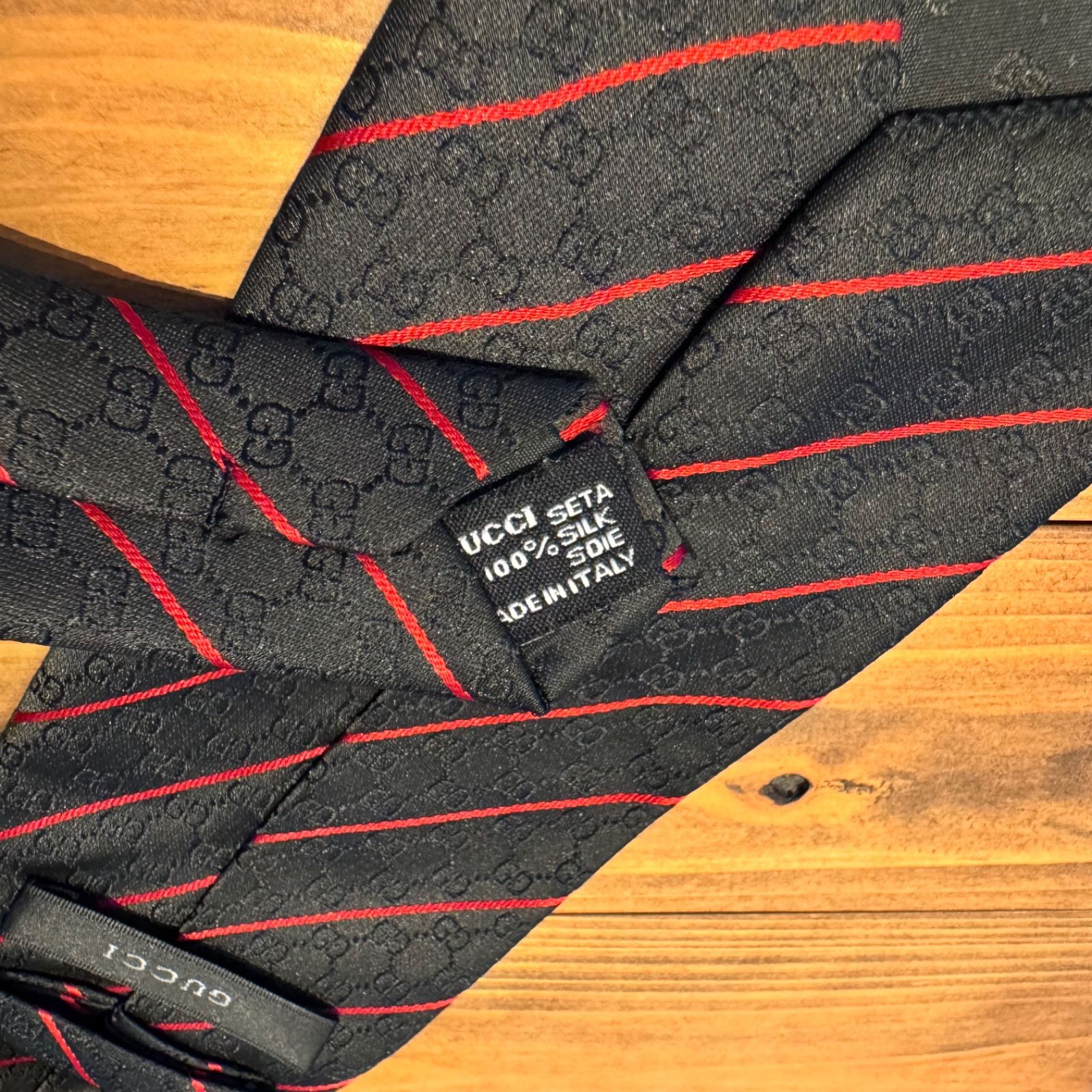 GUCCI グッチ GG柄 モノグラム ネクタイ レジメンタル イタリア製 