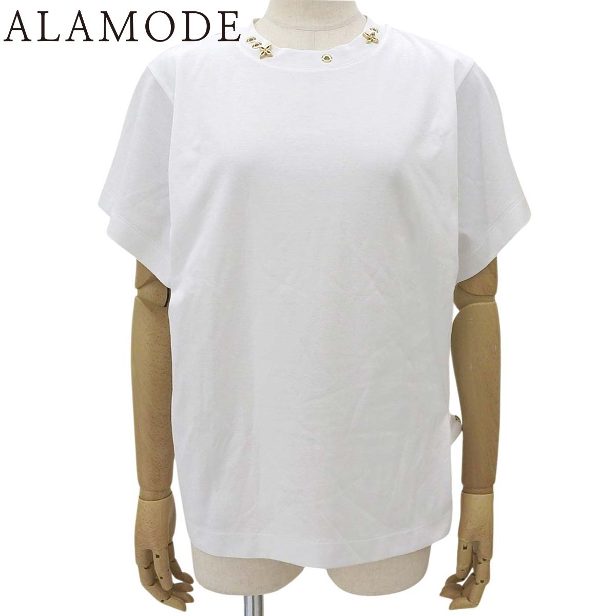 LOUIS VUITTON(ルイ・ヴィトン) サイドストラップ カットソー Tシャツ 2019年 アパレル ファッション 半袖 RW191W M コットン ホワイト白 ゴールド金 レディース 40802186001【中古】【アラモード】
