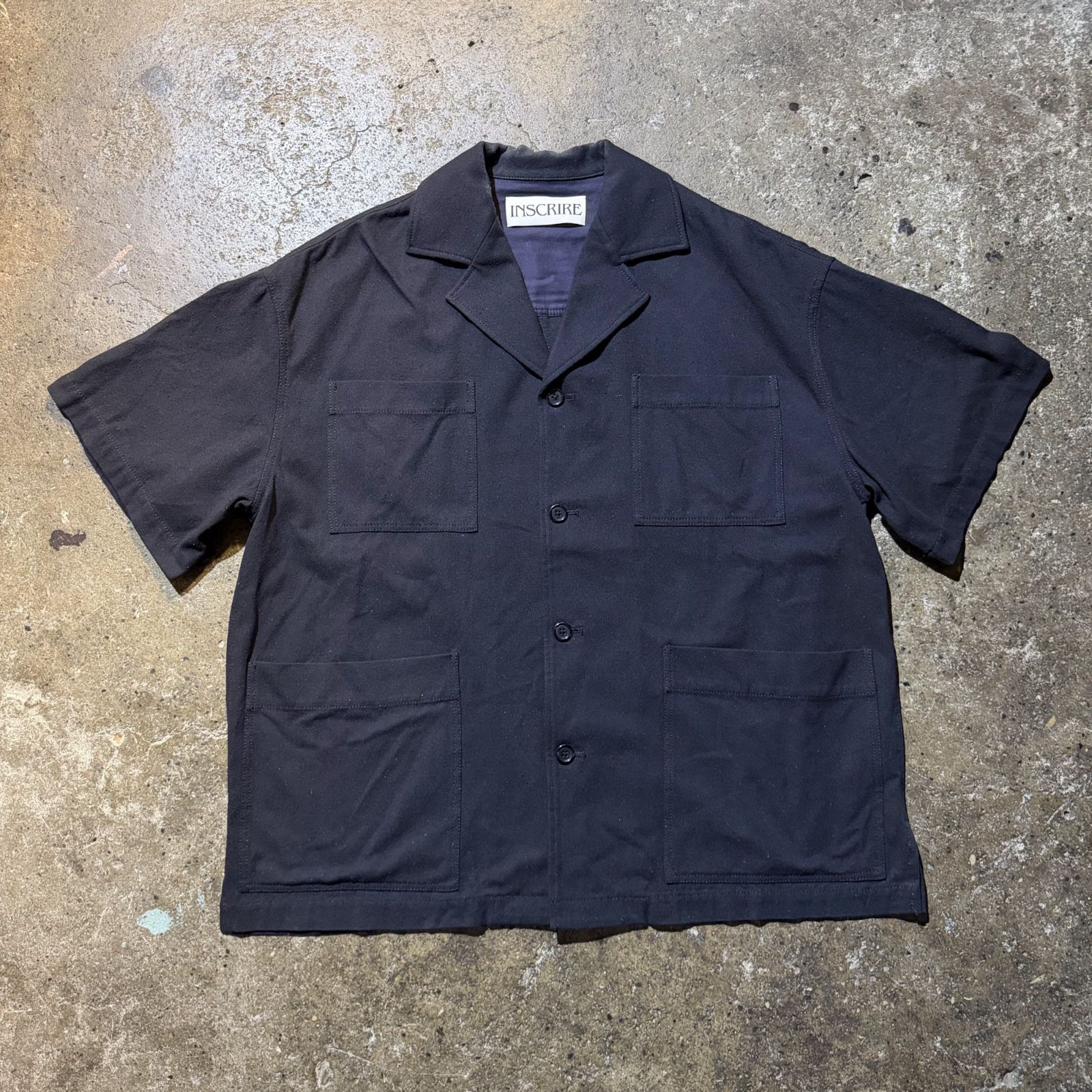 INSCRIRE 21ss シルクネップ オープンカラーシャツ オーバーサイズ 46 アンスクリア I21SS-SH52A
