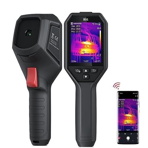 HIKMICRO B01 サーモグラフィー 256 x 192 IR解像度、Wi-Fi機能付きサーモカメラ、25Hzフレームレート、3.2インチLCDスクリーン、手持ち型赤外線カメラ、NETD<40 mK、-20°C~550°C測定温度範囲s 44f28d87