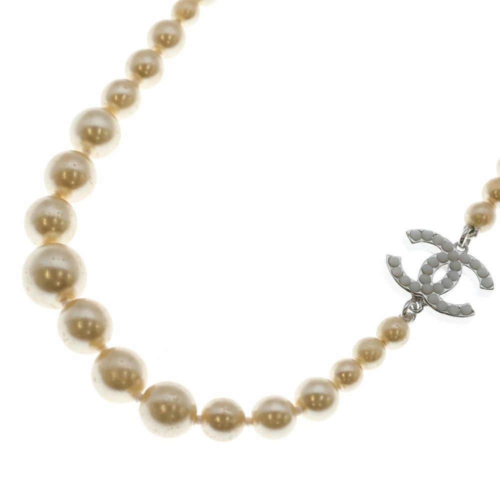 CHANEL (シャネル) ココマーク ロング パール ネックレス ゴールド