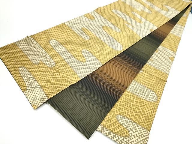 平和屋着物●両面　全通柄袋帯　エ霞文　正絹　逸品　CABI0090hy