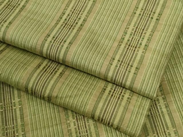 平和屋着物●花織　紬　間道　正絹　逸品　CABG1113yc