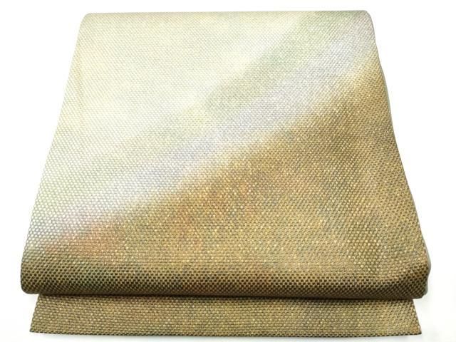 平和屋着物●太鼓柄袋帯　霞文　金糸　正絹　逸品　CABI0121hy